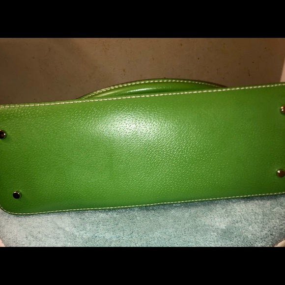 Vintage Kate Spade New York Wellesley Rachelle Apple Green Leather Satchel Large - Picture 11 of 13